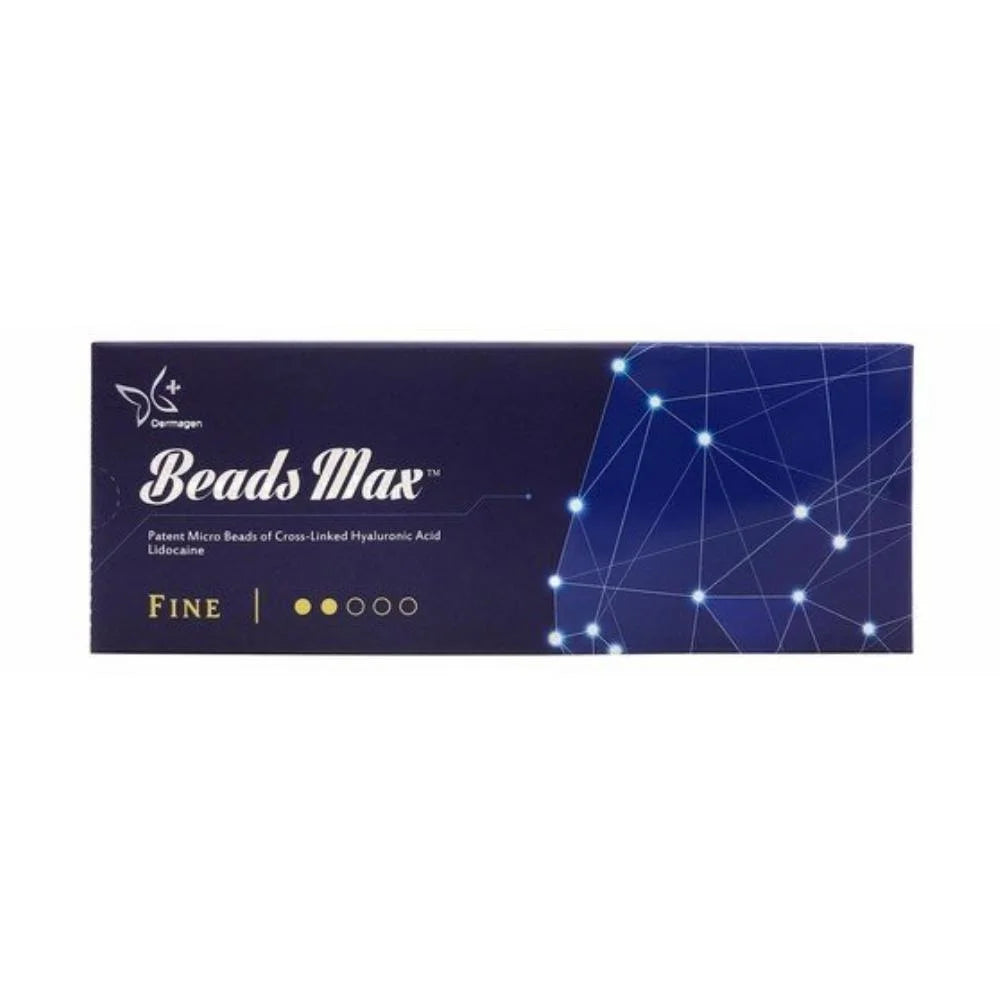 Beads Max Fine packaging with a blue and white design on a white background