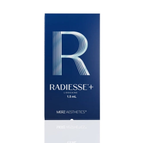 Radiesse+ lido 1.5 ml packaging with Merz Aesthetics logo on a white background