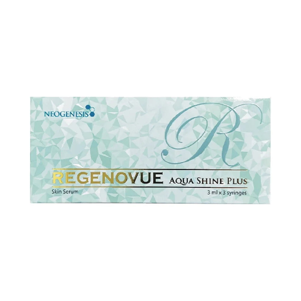 Neogenesis Regenovue Aqua Shine Plus packaging on a white background
