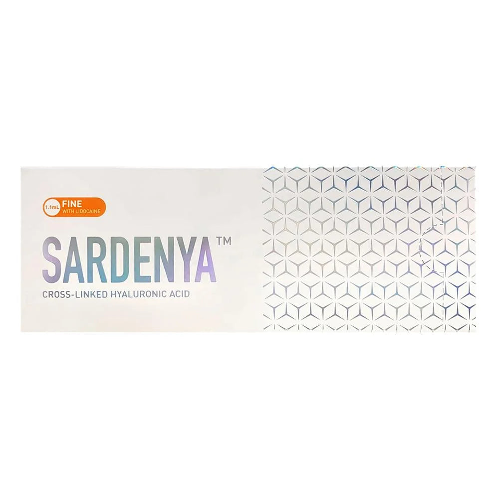 Sardenya Fine packaging with geometric design on a white background