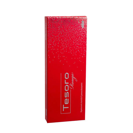Red box with 'Tesoro Rouge' branding on a white background
